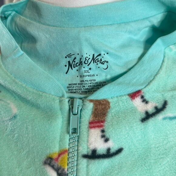 Nick & Nora Adult Teen Unisex Fleece One Piece Sock Monkeys Pajama Size XXL NEW - Picture 4 of 12